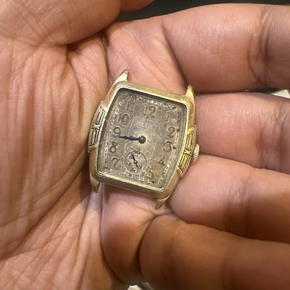 Vintage Elgin 15 Jewel Manual Wind Mens watch Parts/Repair  Gold -No Back Cover